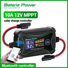 Load image into Gallery viewer, Bateria Power 10A MPPT Wireless Solar Charge Controller with BT 12 Volt Phone APP Intelligent Control Solar Regulator