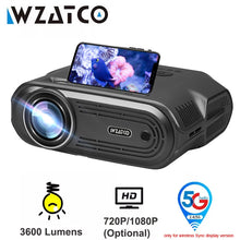 Load image into Gallery viewer, WZATCO New E81 5G Wifi Sync Display Mini LED Projector Android Portable Proyector Home Theater Smart Phone Beamer 1080P Optional