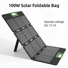 Load image into Gallery viewer, USB-C Outdoor Camping Solar Panel Kit 100W Folding ETFE 24% Efficiency Black Gear Bag Charger 3.5kg 17.1V