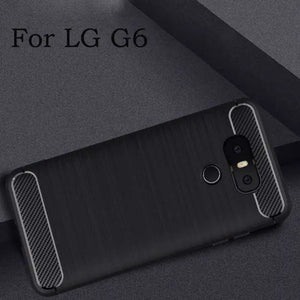 HereCase Phone Case For LG G6 Carbon Fiber Brushed Wire Drawing Silicone Cover For LG G 6 LGG6 5.7 inch Mobile Phone Shell