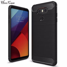 Load image into Gallery viewer, HereCase Phone Case For LG G6 Carbon Fiber Brushed Wire Drawing Silicone Cover For LG G 6 LGG6 5.7 inch Mobile Phone Shell