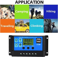 Load image into Gallery viewer, 200 Watt Flexible Solar Panel Kit Dual 5V 12V USB Outputs 100A Solar Charge Controller for Home RV Grid Applications for Camping