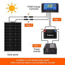 Load image into Gallery viewer, 4PCS 12V 100W Flexible Mono Solar Panel for Car Battery  Boat  Home 200w 400w  1000w Solar System Dokio