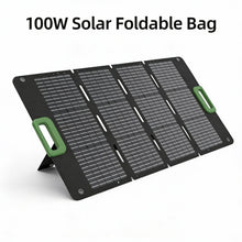 Load image into Gallery viewer, USB-C Outdoor Camping Solar Panel Kit 100W Folding ETFE 24% Efficiency Black Gear Bag Charger 3.5kg 17.1V
