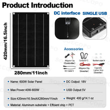 Load image into Gallery viewer, SOECOPO 30000W Easy-Install Flexible Solar Kit 2×600W Panel 100A Controller 110V 220V Inverter for Car,RV,Boat/Home Backup Power
