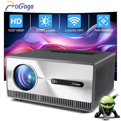 PROGAGA Full HD 1080P Projetor 4k PG600W Android WiFi Auto Focus PG600 Portable Projector PK DLP Home Theater Outdoor Movie Beam