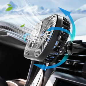 Car USB Fan With Dual Head Portable Quiet Cooling Fan Adjustable 3 Wind Speed Adjustable 3 Wind Speed Quiet Small USB Fan For