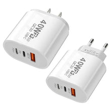 Load image into Gallery viewer, 40W USB C Charger Quick Charge 3.0 USB Wall Charger PD Type C Phone Charger Power Adapter For iPhone 14 Xiaomi13 HuaweiSamsung