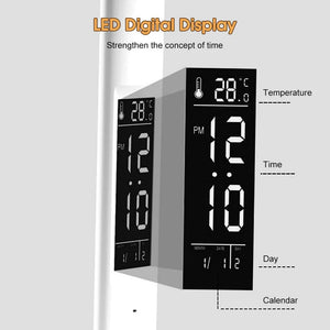 LED Double Head Desk Lamp USB Touch Night Light 3 Dimming Eye Protection Table Lamp Display Temperature Time with Pen Holder