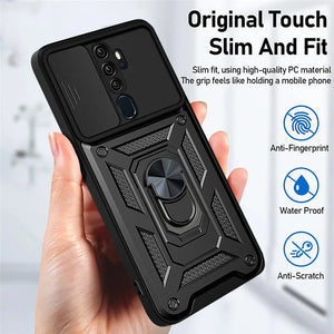 For OPPO A5 A9 2020 Case Shockproof Armor Magnetic Ring Stand Holder Back Cover for OPPO A3S A5S A7 Phone Cases