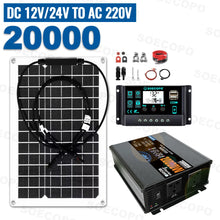 Load image into Gallery viewer, 20000W Peak Solar System Kit 600W Panel DC 12V/24V To AC 110V/220V Inverter 100A Controller Complete Off Grid for Home Camping