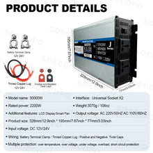 Load image into Gallery viewer, SOECOPO 30000W Easy-Install Flexible Solar Kit 2×600W Panel 100A Controller 110V 220V Inverter for Car,RV,Boat/Home Backup Power