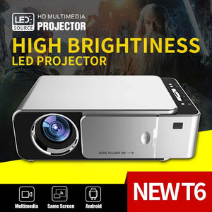 YERSIDA Projector T6 Full HD Led 2K 4K 4000 Lumen 720p Portable Cinema Proyector outdoors Android WiFi Projector 3D Home Theater