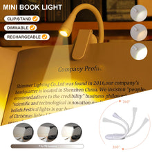 Load image into Gallery viewer, 1-2Pcs Portable LED Book Lights USB Rechargeable Eye Protection Night Light Mini 360°Clip-On Desk Reading Lamp Travel Bedroom