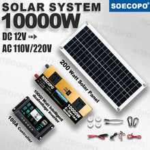 Load image into Gallery viewer, Intelligent Dual-Voltage 10000W Solar System 200W High-Efficiency Panel 100A Controller Inverter for farm car  Field Research