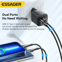 Load image into Gallery viewer, Essager 20W GaN USB Type C Charger PD Fast Charge Phone QC 3.0 Quick Chargers For iPhone 14 13 12 11 Pro Max Mini iPad Charging