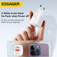Load image into Gallery viewer, Essager 20W GaN USB Type C Charger PD Fast Charge Phone QC 3.0 Quick Chargers For iPhone 14 13 12 11 Pro Max Mini iPad Charging