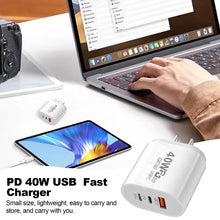 Load image into Gallery viewer, 40W USB C Charger Quick Charge 3.0 USB Wall Charger PD Type C Phone Charger Power Adapter For iPhone 14 Xiaomi13 HuaweiSamsung