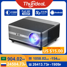 Load image into Gallery viewer, ThundeaL 1080P Projector WiFi Full HD Projector LED 2K 4K TV Video Movie Smart Phone Home Theater TD98 Beamer Cinema Big Screen