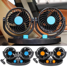 Load image into Gallery viewer, USB Car Fan Auto Cooling Fan 2 Speed Strong Wind Low Noise Automobile Vehicle Fan 360 Degree Rotatable Desk Fan