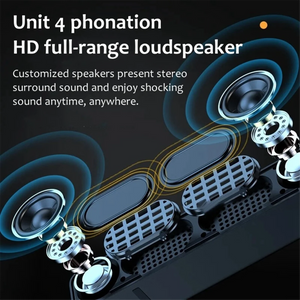 Portable Sound Bar Computer Speakers AUX Wired Wireless Bluetooth Speaker PC/TV Home Theater System 4D Stereo Surround-B