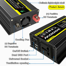 Load image into Gallery viewer, DC 12V To AC 110/220V Intelligent Power Inverter Dual USB Car Voltage Transformer 3000W Digital Power Inverter Built-in Fuse