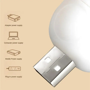 USB Plug Lamp Mini Night Light Computer Mobile Power Charging Small Cute Lamps LED Eye Protection Reading Book Light Room Decor