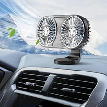 Load image into Gallery viewer, Car USB Fan With Dual Head Portable Quiet Cooling Fan Adjustable 3 Wind Speed Adjustable 3 Wind Speed Quiet Small USB Fan For