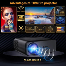 Load image into Gallery viewer, ThundeaL Full HD Projector TD97 Pro 1080P 2K 4K Video Portable Projector WiFi 6 Android Home Theater TD97Pro 3D Smart Proyector