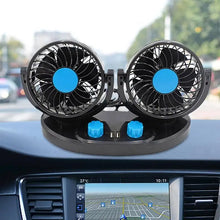 Load image into Gallery viewer, USB Car Fan Auto Cooling Fan 2 Speed Strong Wind Low Noise Automobile Vehicle Fan 360 Degree Rotatable Desk Fan