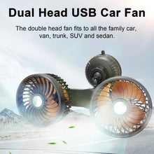 Load image into Gallery viewer, Car Cooling Fan  Practical with Large Suction Cup Powerful  Dual Head USB Car Fan Auto Accessories