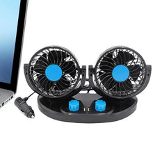 Load image into Gallery viewer, USB Car Fan Auto Cooling Fan 2 Speed Strong Wind Low Noise Automobile Vehicle Fan 360 Degree Rotatable Desk Fan