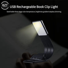 Load image into Gallery viewer, Portable LED Reading Book Light With Detachable Flexible Clip USB Rechargeable Lamp For Kindle eBook Readers