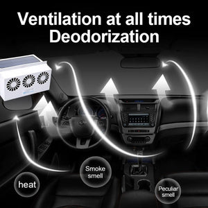 6th Generation Car Ventilation USB Exhaust Fan Cooler Powered Air Auto Power Ventilator Solar Supply Vent Dual-mode