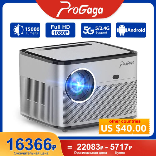 PROGAGA PG550W Proyector Auto Focus Full HD 1080P Projetor 4K Android WiFi PG550 Portable Projector Home Theater Cinema Beam