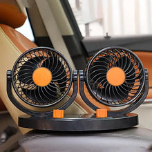 Load image into Gallery viewer, USB Car Fan Auto Cooling Fan 2 Speed Strong Wind Low Noise Automobile Vehicle Fan 360 Degree Rotatable Desk Fan