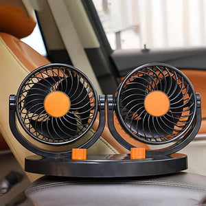 USB Car Fan Auto Cooling Fan 2 Speed Strong Wind Low Noise Automobile Vehicle Fan 360 Degree Rotatable Desk Fan