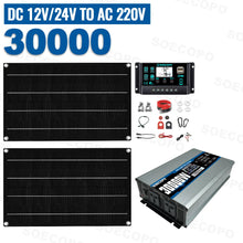 Load image into Gallery viewer, SOECOPO 30000W Easy-Install Flexible Solar Kit 2×600W Panel 100A Controller 110V 220V Inverter for Car,RV,Boat/Home Backup Power