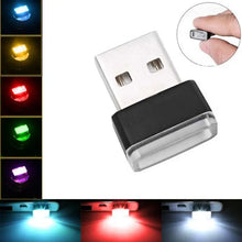 Load image into Gallery viewer, Mini USB LED Car Light Ambient Night Light Decorative Neon Lamp Auto Interior Atmosphere Emergency PC Mobile Power Charging