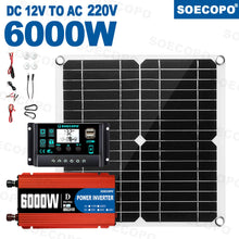 Load image into Gallery viewer, Multi-Protection No Noise 6000W Solar kit 300W Panel 100A Controller Inverter with Overload for car Emergency Prep RV Greenhouse