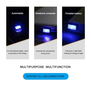 Mini USB LED Car Light Ambient Night Light Decorative Neon Lamp Auto Interior Atmosphere Emergency PC Mobile Power Charging