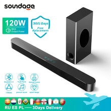 Load image into Gallery viewer, 120W Bluetooth Soundbar With Subwoofer Wired Soundbar Bluetooth Speaker For TV Bass Adjustable Surround Sound For Home Theater