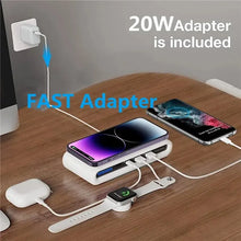 Load image into Gallery viewer, 4 In 1 Wireless Charger Pad Stand LED Light Type C PD USB Charger for iPhone Samsung Xiaomi Phone Chargers Fast Charging Station