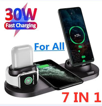 Load image into Gallery viewer, 30W 7 in 1 Wireless Charger Stand Pad For iPhone 14 13 12 Pro Max Apple Watch Airpods Phone Chargers Fast Charging Dock Station