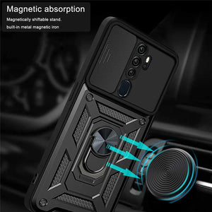 For OPPO A5 A9 2020 Case Shockproof Armor Magnetic Ring Stand Holder Back Cover for OPPO A3S A5S A7 Phone Cases