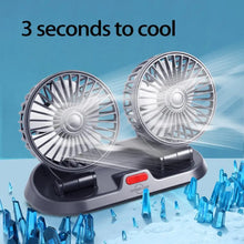 Load image into Gallery viewer, Car Fan 5/12/24V 2 Speeds Adjustable Cooling Dual Head Auto USB Cooler Air Fan Vehicle Supplies